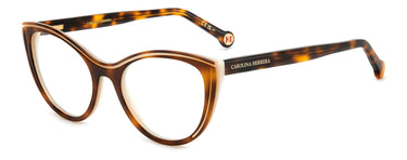 Designer Women Carolina Herrera Eyeglasses: HER 0171- Havana white- SpecSMART Eye Clinic (Diagonal View)